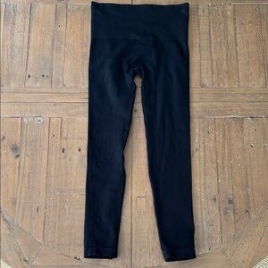 Spanx black textured racing stripe ankle leggings